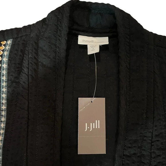 NWT J.Jill Pure Jill Seersucker Black Jacket Size Small - Picture 8 of 10